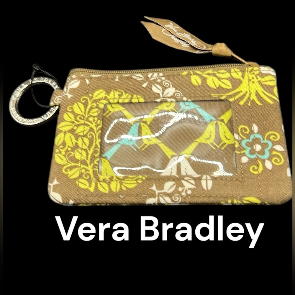 EUC Vera Bradley Card holder with zippered pouch and keychain